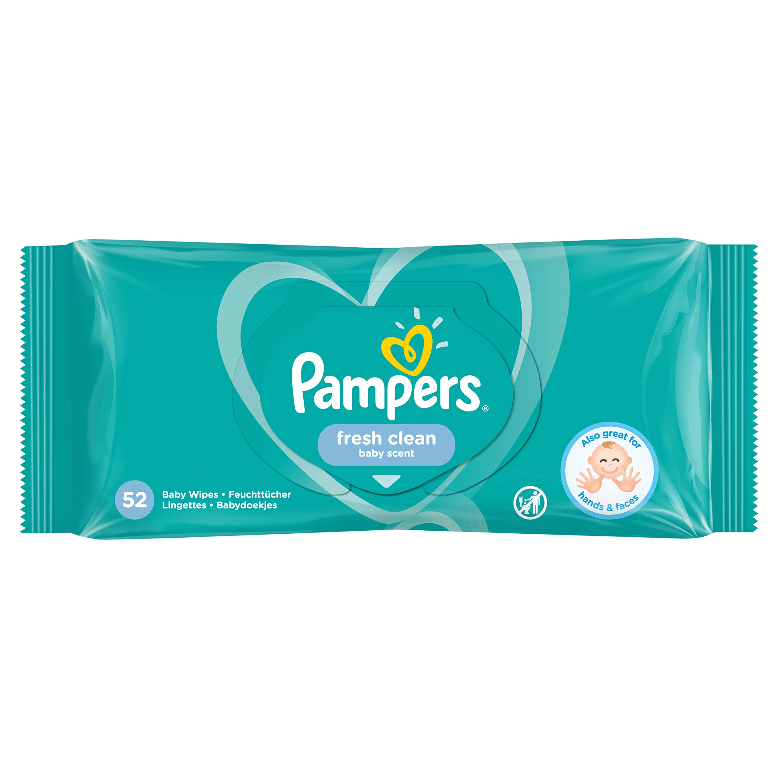 Pampers Fresh & Clean Baby Wipes 52s pack shot