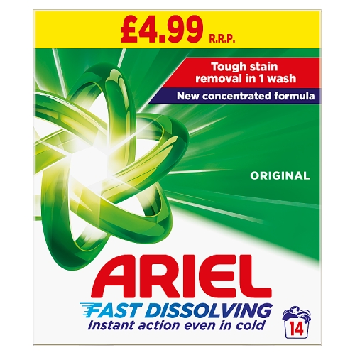 Ariel Powder 14w PMP £4.99 pack shot