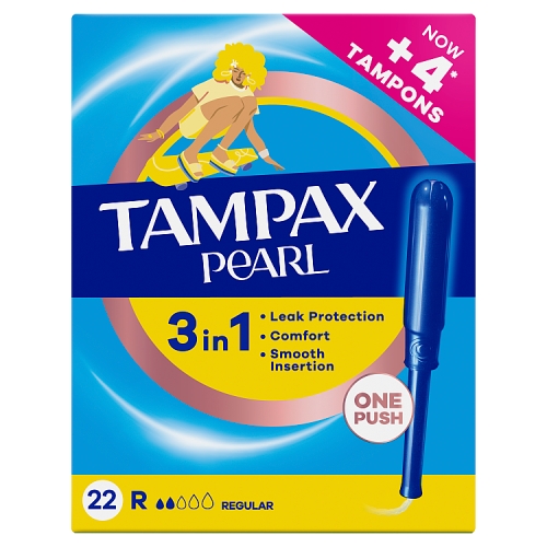 Tampax Pearl Tampons Regular 22s pack shot