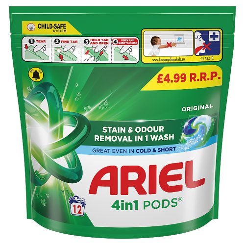Ariel Pods 12ct Orignal PMP£4.99 pack shot
