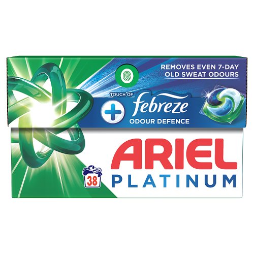 Ariel Platinum+ Pods 38ct Febreze pack shot