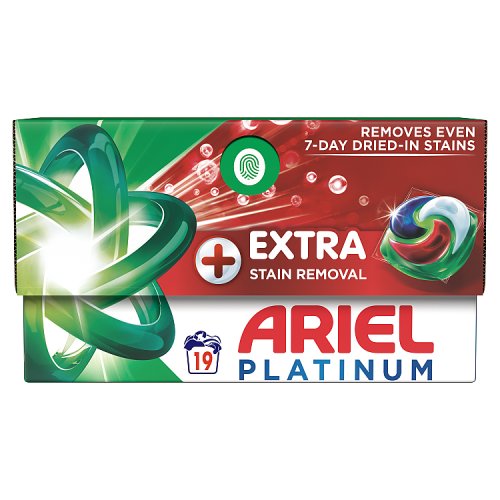 Ariel Platinum+ Pods 19ct Stain Removal pack shot