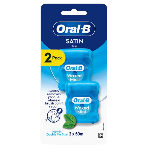 Oral B Satin Tape Twin Pack 2x50m pack shot