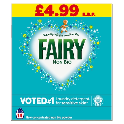 Fairy Non-Bio Powder 14w PMP £4.99 pack shot