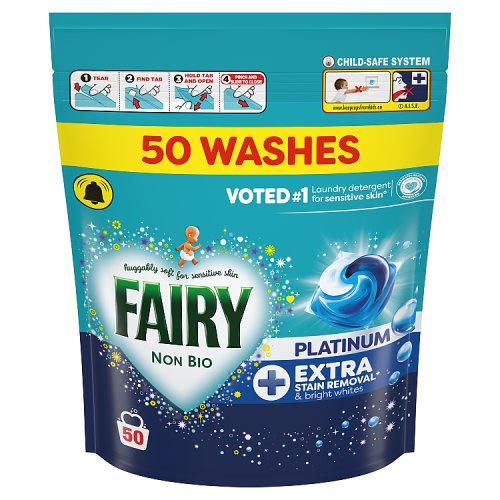 Fairy Non-Bio Platinum+ Pods 50ct pack shot