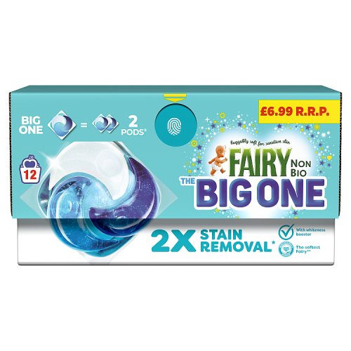 Fairy Non-Bio Big One Pods 12ct PMP £6.99 pack shot