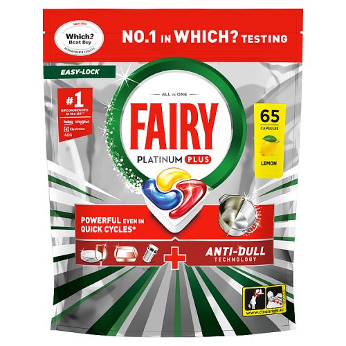 Fairy Platinum Plus ADW 65ct Lemon pack shot
