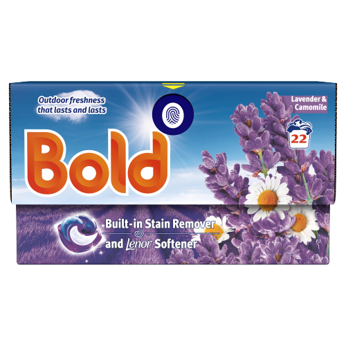 Bold Laundry Detergent Liquid Pod Lavender & Chamomile 22s pack shot