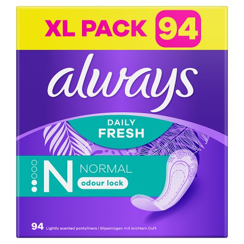 Always Daily Pantyliners Normal 94's pack shot