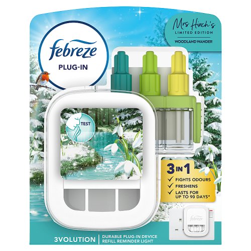 Febreze 3volution Air Freshener Plug-in Starter Kit Woodland Wander 20ml Csx3 pack shot