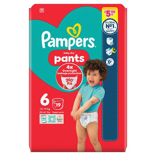 Pampers Baby Dry Pants Size 6 Carry Pack 19s PMP £5.99 pack shot