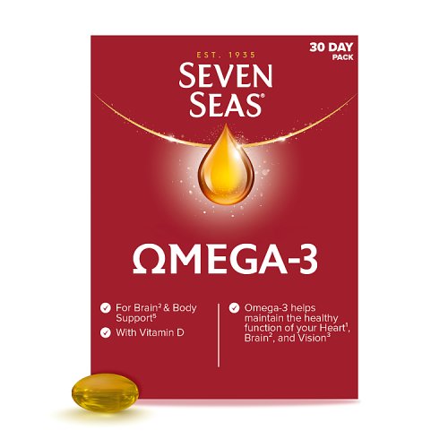 Seven Seas Omega 3 + Vitamin D - 30 Capsules pack shot