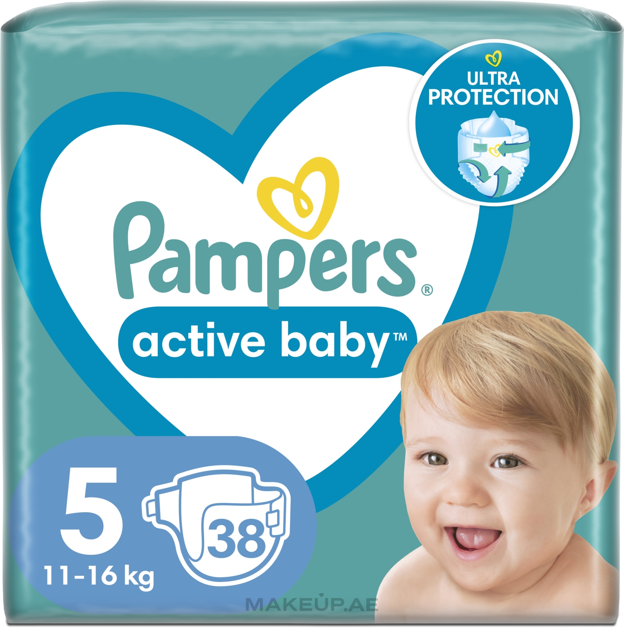 Pampers Active Baby Nappies Size 5 38s pack shot