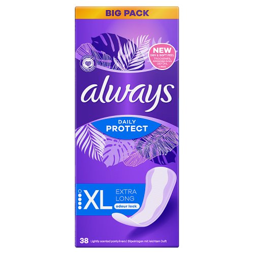 Always Dailies Liners Long Plus 38ct pack shot