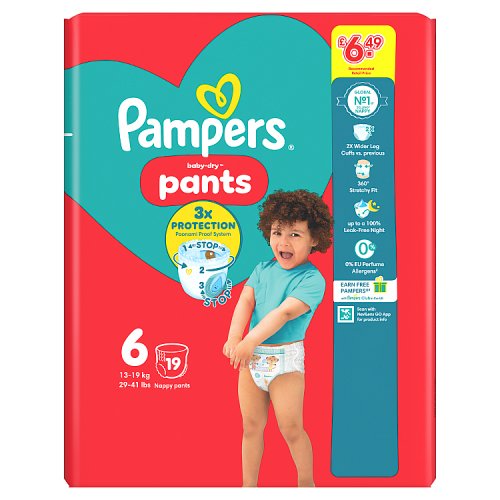 Pampers Baby Dry Pants Size 6 Carry Pack 19s PMP 6.49 pack shot