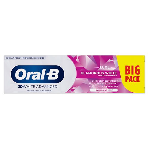 Oral B 3D White 100ml Toothpaste Glam White pack shot