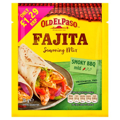 Old El Paso Fajita Seasoning Mix 12x35g PMP £1.29 pack shot