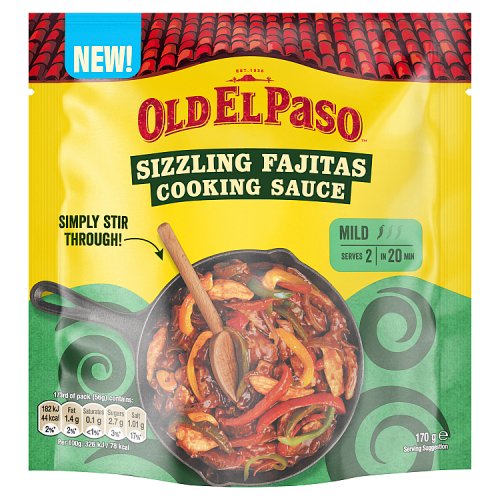 Old El Paso Sizzling Fajitas Cooking Sauce 170G pack shot