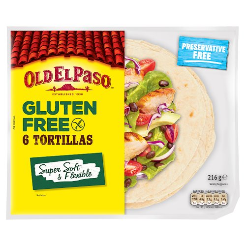 Old El Paso Gluten Free Tortillas 6s 12x216g pack shot