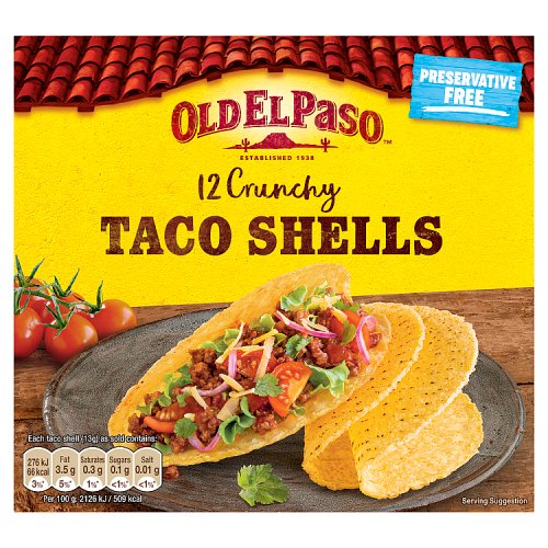 Old El Paso 12 Crunchy Taco Shells 8 x 156g pack shot