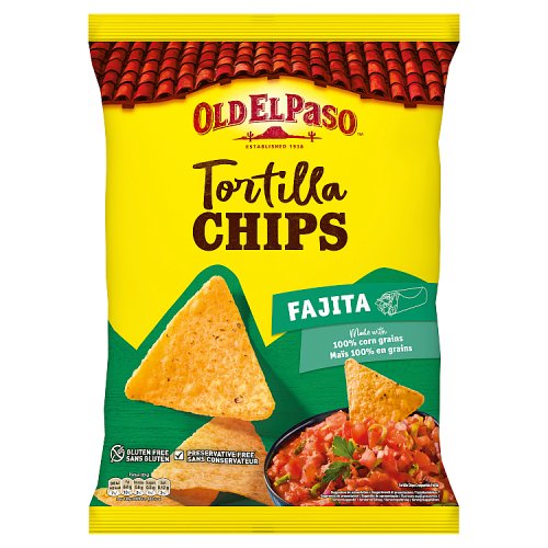 Old El Paso Fajita Tortilla Chip 185g pack shot
