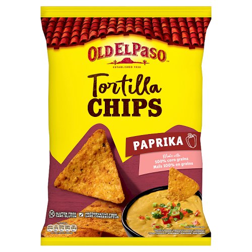 Old El Paso Paprika Tortilla Chips 185g pack shot
