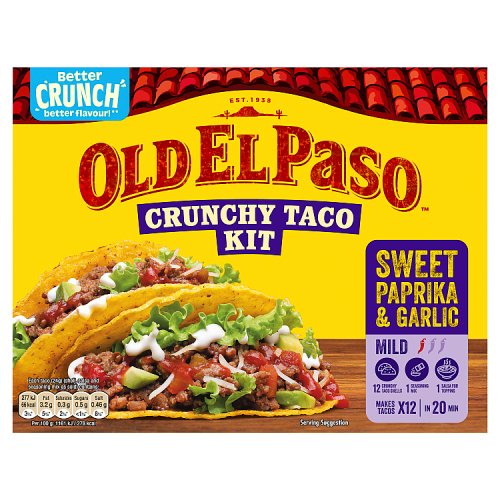 Old El Paso Sweet Paprika & Garlic Crunchy Taco Kit 287g pack shot