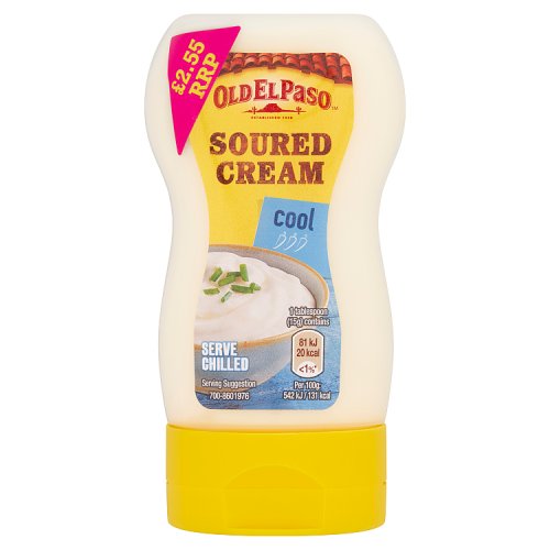 Old El Paso Squeezies Sour Cream 4x230g PMP £2.55 pack shot