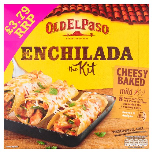 Old El Paso Enchilada Kit Cheesy Baked 663g PMP £3.79 pack shot