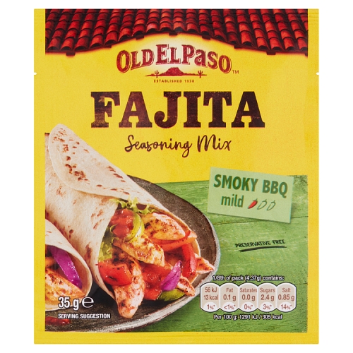 Old El Paso Fajita Seasoning Mix 24x35g pack shot