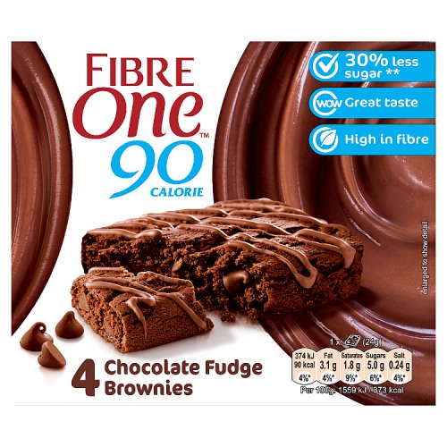 Fibre One Brownie Chocolate Fudge 7x4x24g pack shot