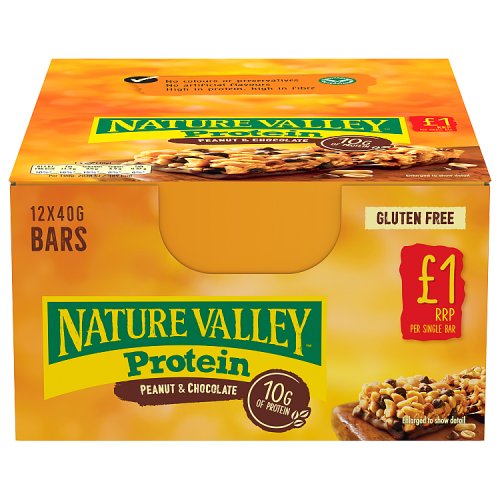 Nature Valley Protein Peanut Butter & Chocolate 1x12x40g PMP £1.00 pack shot