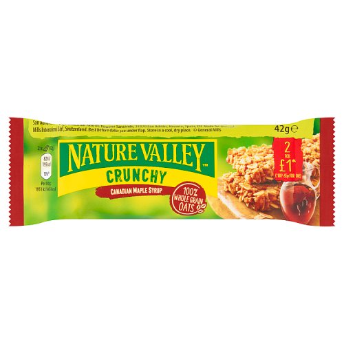 Nature Valley Crunchy Canadian Maple Syrup 1x18x42g PMP £0.65 pack shot