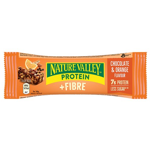Nature Valley Protein + Fibre Chocolate & Orange Cereal Bar 36g pack shot