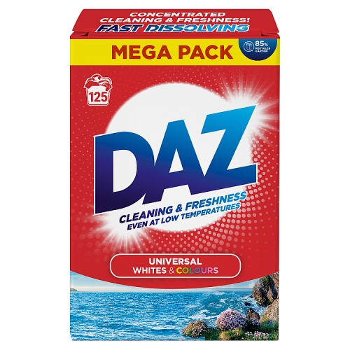 Daz Laundry Powder 125 Wash Whites & Colours pack shot