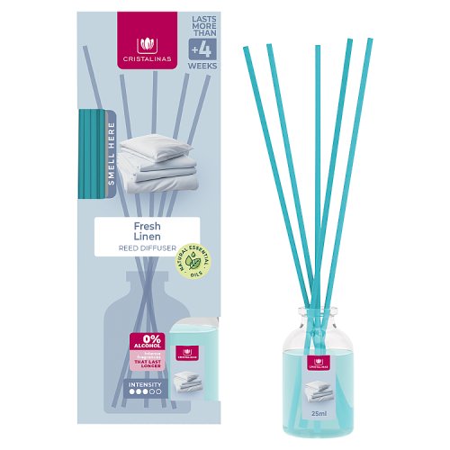 Cristalinas Reed Diffuser Fresh Linen 25ml pack shot
