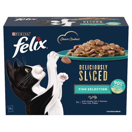 Felix Deliciously Sliced Fish Selection In Jelly (12 x 85g) pack shot