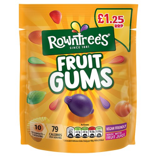 Rowntrees Fruit Gums 120g PM £1.25 pack shot
