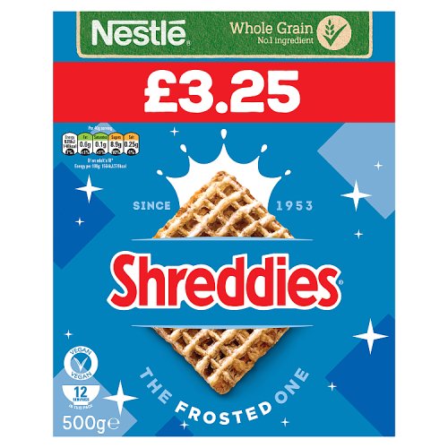 Shreddies Cereal The Frosted One PM £3.25 500g pack shot