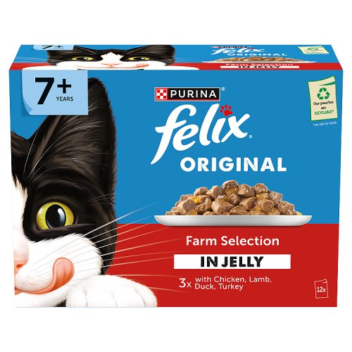 Felix Original Senior 7+ Farm Selection In Jelly (12 x 85g) pack shot