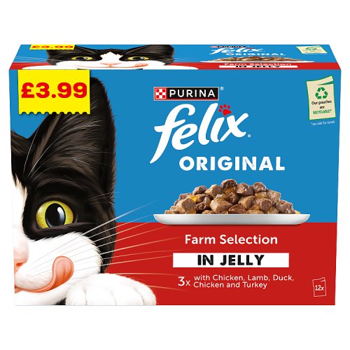 Felix Mixed Variety Farm Selection PM £3.99 (12 x 85g) pack shot