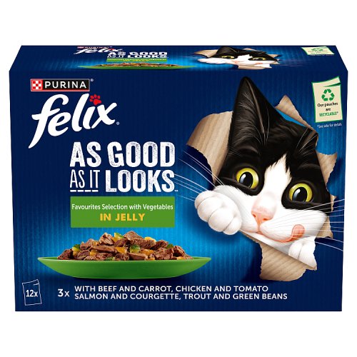 Felix Favourites Selection Vegetable In Jelly (12 x 85g) pack shot
