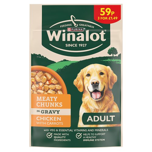Winalot Adult Chunks Rich in Chicken with Gravy 100g PMP pack shot