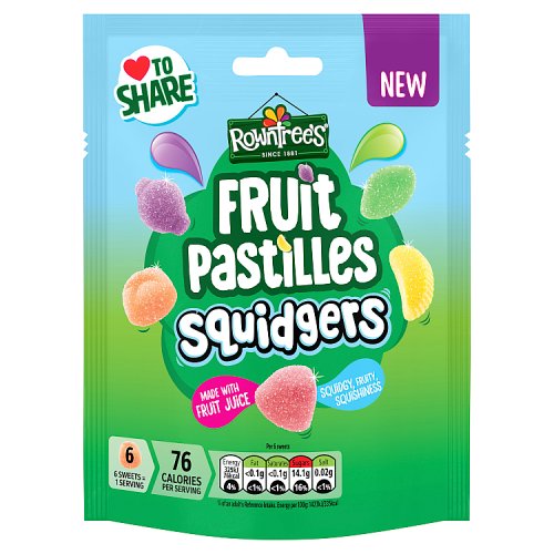 Rowntrees Fruit Pastilles Squidgers Pouch 120g pack shot