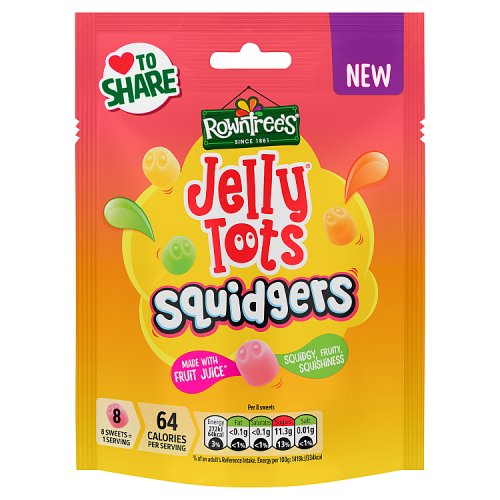 Rowntrees Jelly Tots Squidgers Pouch 120g pack shot