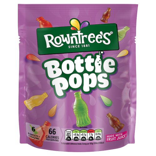Rowntrees Bottle Pops Pouch 115g pack shot