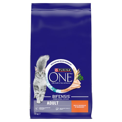 Purina ONE Adult Cat Chicken & Wholegrains 7.5kg pack shot