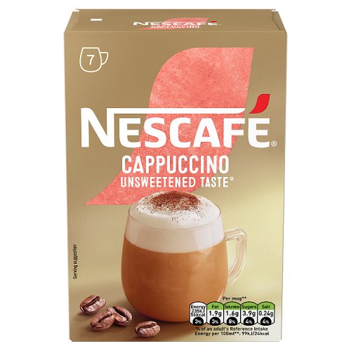Nescafe 7x14.2g Instant Sachets Cappuccino Unsweetened pack shot