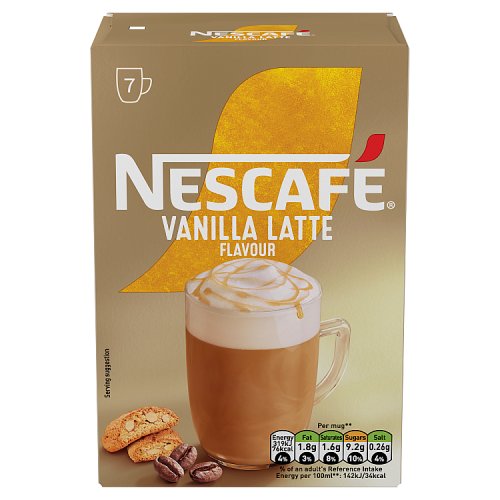 Nescafe 7x18.5g Instant Sachets Vanilla Latte pack shot