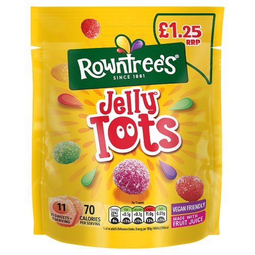 Rowntrees Jelly Tots PM £1.25 120g pack shot